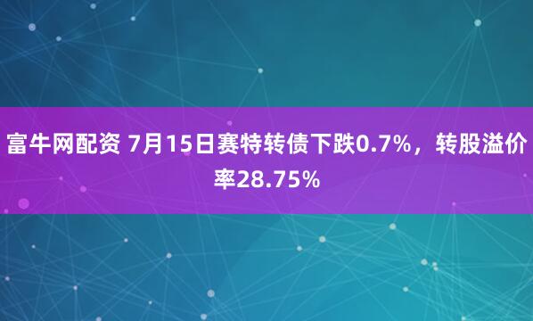 富牛网配资 7月15日赛特转债下跌0.7%，转股溢价率28.75%